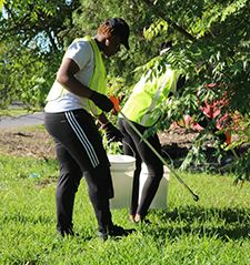 Man picking up litter