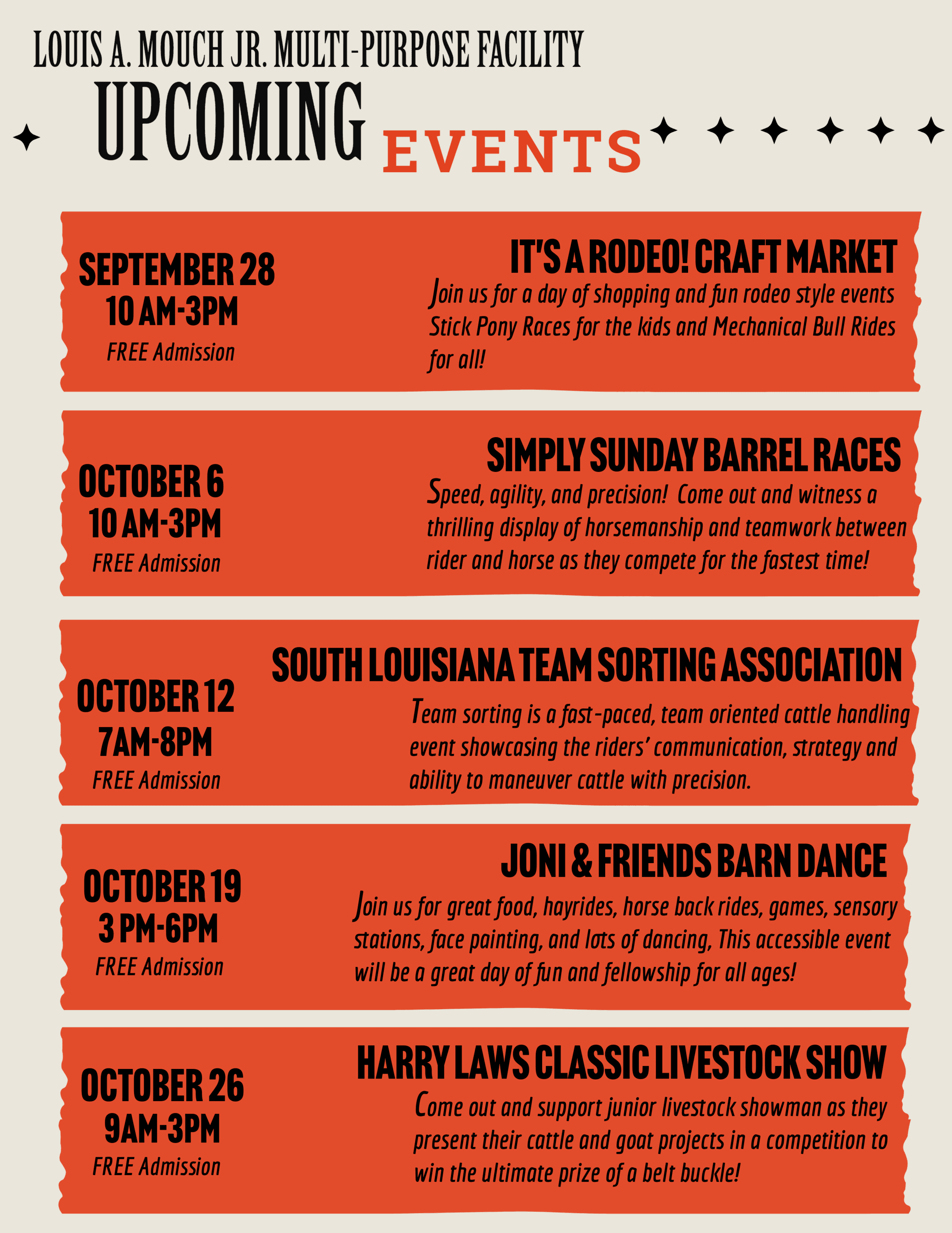 Louis Mouch Multi-Purpose Arena Upcoming Events