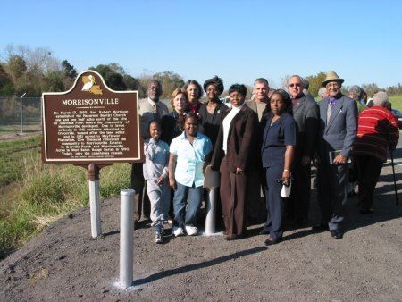 Residents honoring the new historical marker