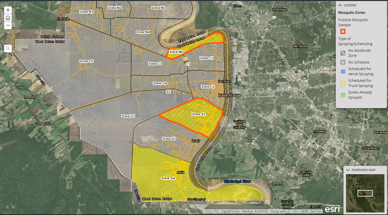 GIS spray zone map image
